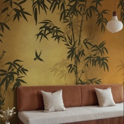 Fototapet, Bambusa, Gold, Rebel Walls