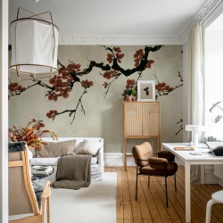 Fototapet, Blush of Spring, Burgundy, Rebel Walls - Img 3