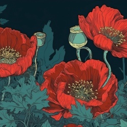 Fototapet Botanic Nectar Pavot Rêve NP118