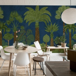 Fototapet, Botanical Bliss, Dark Blue, Rebel Walls