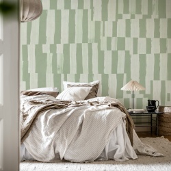 Fototapet, Broken Stripes, Green, Rebel Walls