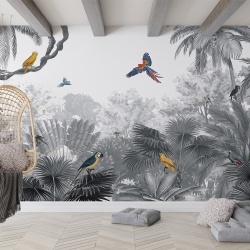 Fototapet Canopy Jungle - Black and White, Kikki Belle