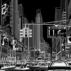 Fototapet, Cartoon City, Black, Rebel Walls - Img 2