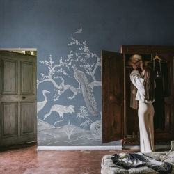 Fototapet, Chinoiserie Lace, Navy Blue, Rebel Walls - Img 3