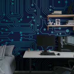 Fototapet, Circuit Board, Blue, Rebel Walls - Img 3