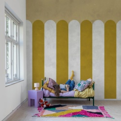 Fototapet, Circus Stripes, Mustard, Rebel Walls