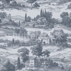 Fototapet, Countryside Toile, Oxford Blue, Rebel Walls - Img 2