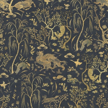 Fototapet, Dragon Garden, Gold, Rebel Walls - Img 2