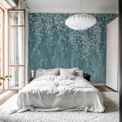 Fototapet, Draped Blossoms, Dark Blue, Rebel Walls