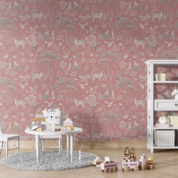 Fototapet Fantastic Forest - Vintage Pink, Kikki Belle