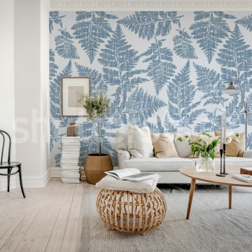 Fototapet, Fern Print, Blue, Rebel Walls - Img 3