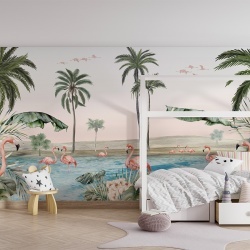 Fototapet Flamingo Oasis, Kikki Belle - Img 3
