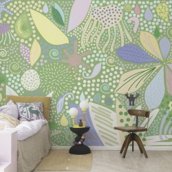 Fototapet, Flower Art, Green, Rebel Walls - Img 4