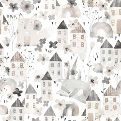 Fototapet, Fox Village, Gray, Rebel Walls - Img 2