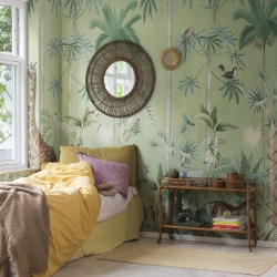 Fototapet, Giraffe's Stroll, Emerald, Rebel Walls - Img 3