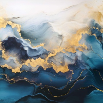Fototapet, Gold Stream, Blue, Rebel Walls - Img 2