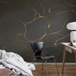 Fototapet, Gold Swirl, Dark Gray, Rebel Walls - Img 3