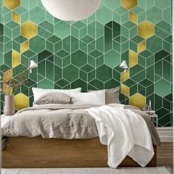 Fototapet, Gradient Geometry, Emerald, Rebel Walls