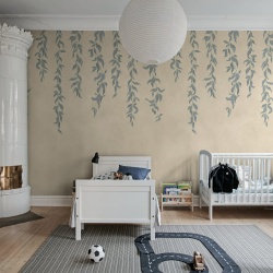 Fototapet, Hanging Leaves, Blue, Rebel Walls - Img 3