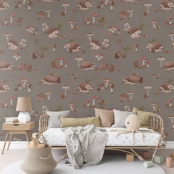 Fototapet Happy Hedgehog - Brown, Kikki Belle