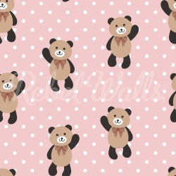 Fototapet, Hello Bear, Baby Pink, Rebel Walls - Img 2