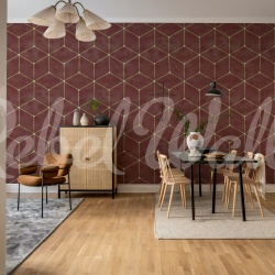 Fototapet, Hexaeder, Burgundy, Rebel Walls - Img 3