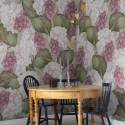 Fototapet, Hydrangea, Pink, Rebel Walls