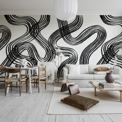 Fototapet, Ink Stripes, Black & White, Rebel Walls - Img 4