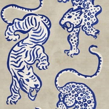 Fototapet, Ink Tiger, Blue, Rebel Walls - Img 2
