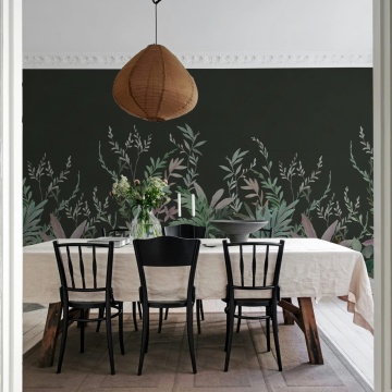 Fototapet, Jungle Meadow, Black, Rebel Walls - Img 3