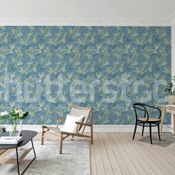 Fototapet, Koi Pond, Blue, Rebel Walls