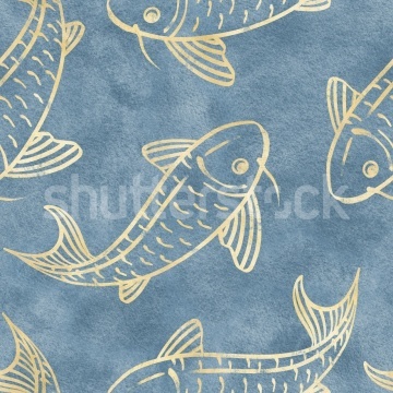 Fototapet, Koi Pond, Blue, Rebel Walls - Img 2