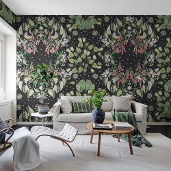 Fototapet, Lotus, Black, Rebel Walls