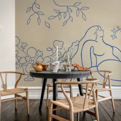 Fototapet, Lush Lines, Light Blue, Rebel Walls