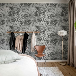 Fototapet, Marble Flow, Black, Rebel Walls