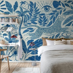 Fototapet, Midnight Tropics, Blue, Rebel Walls
