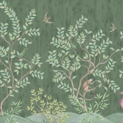 Fototapet, Monkeys Paradise, Sage Green, Rebel Walls - Img 2
