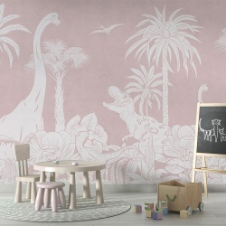 Fototapet Monochrome Dino - Pink, Kikki Belle - Img 4
