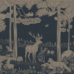 Fototapet Monochrome Forest - Blue Vintage, Kikki Belle - Img 2