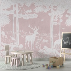 Fototapet Monochrome Forest - Pink, Kikki Belle - Img 4