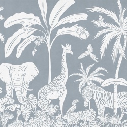 Fototapet Monochrome Jungle - Blue, Kikki Belle - Img 2