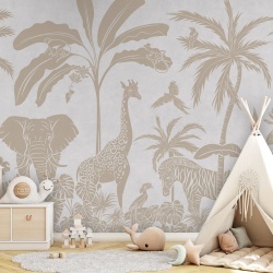 Fototapet Monochrome Jungle - White Vintage, Kikki Belle - Img 5