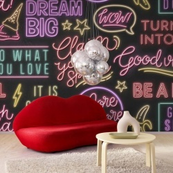 Fototapet, Neon Vibes, Black, Rebel Walls
