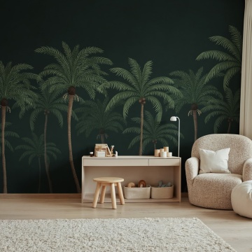 Fototapet, Palm Parade, Black, Rebel Walls - Img 3