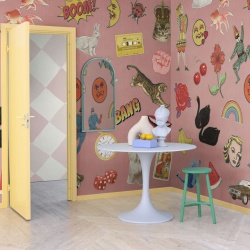 Fototapet, Patches, Pink, Rebel Walls - Img 5