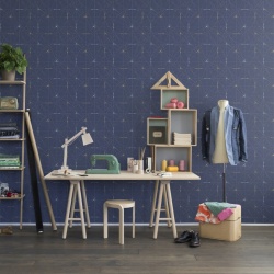 Fototapet, Perfect Fit, Royal Blue, repetitiv, Rebel Walls