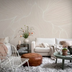 Fototapet, Plantain Lilies, Warm Beige, Rebel Walls