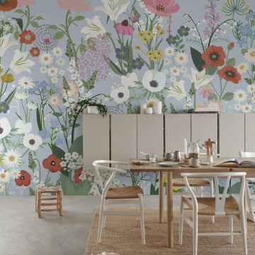 Fototapet, Playful Meadow, Blue, Rebel Walls - Img 3