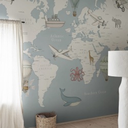Fototapet, Playful World, Light Blue, Rebel Walls - Img 3