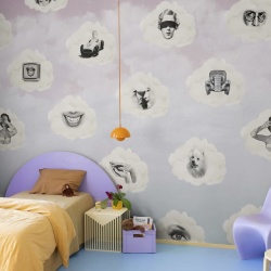 Fototapet, Retro Clouds, Pink, Rebel Walls